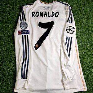 Cristiano Ronaldo Real Madrid UEFA FINAL 2013 2014 Long Sleeve Soccer Jersey L